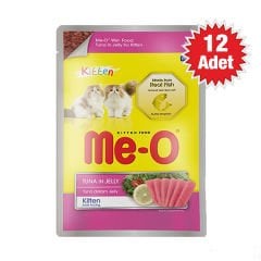 Meo Adult Jöle Tavuk ve Ton Balıklı Yetişkin Konserve Kedi Maması 12x80 Gr
