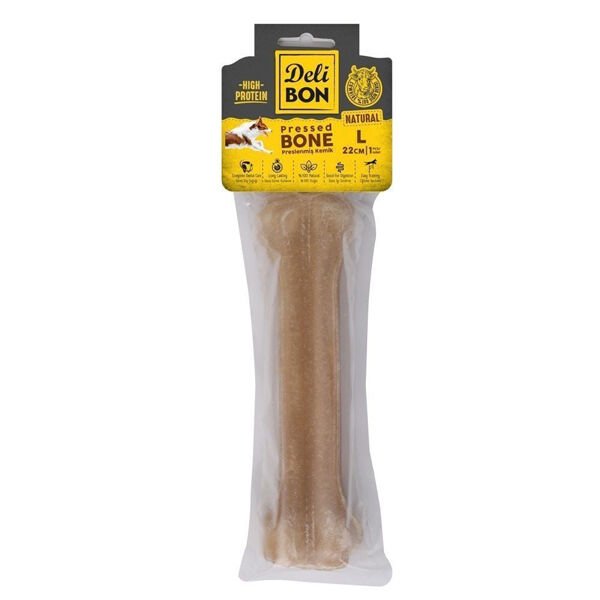 Delibon Deri Press Köpek Kemik Ödülü Naturel Medium 22 Cm 1 Adet