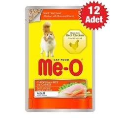 Meo Adult Jöle Tavuk ve Havuçlu Yetişkin Konserve Kedi Maması 12x80 Gr