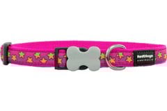 Red Dingo Pembe Üzerine Lime Yıldızlı Köpek Boyun Tasması 25mm