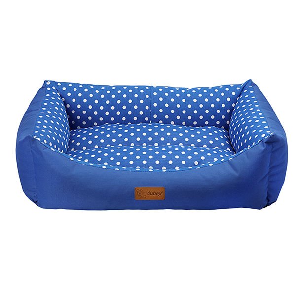 Dubex Tarte Dikdörtgen Köpek ve Kedi Yatağı Mavi Large 60x78x22 Cm