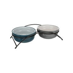 Trixie Kedi ve Köpek Seramik Mama Su Kabı Seti Gri/Mavi 2x0.60 Lt