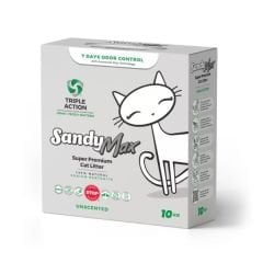 Sandy Max Triple Action Tozsuz Topaklanan Bentonit Doğal Kedi Kumu 1 Adet 10 Kg