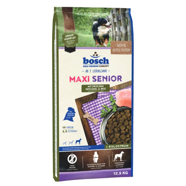 Bosch Maxi Senior Taze Ördek ve Patatesli Yetişkin Köpek Maması 12.5 Kg