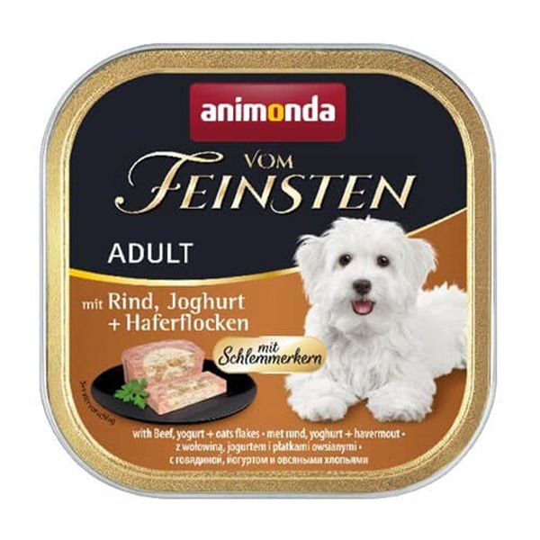 Animonda Vom Feinsten Sığır Etli Yoğurt ve Yulaf Gevrekli Yetişkin Köpek Konservesi 150 Gr