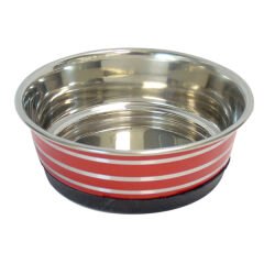 Tommy Renkli Kaydırmazlı Çelik Kedi ve Köpek Mama ve Su Kabı 13 Cm