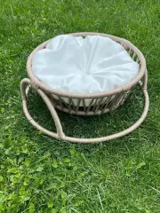 Lepus Lifos Model Hasır Sepet Kedi ve Küçük Irk Köpek Yatağı Kahverengi 54x20 Cm