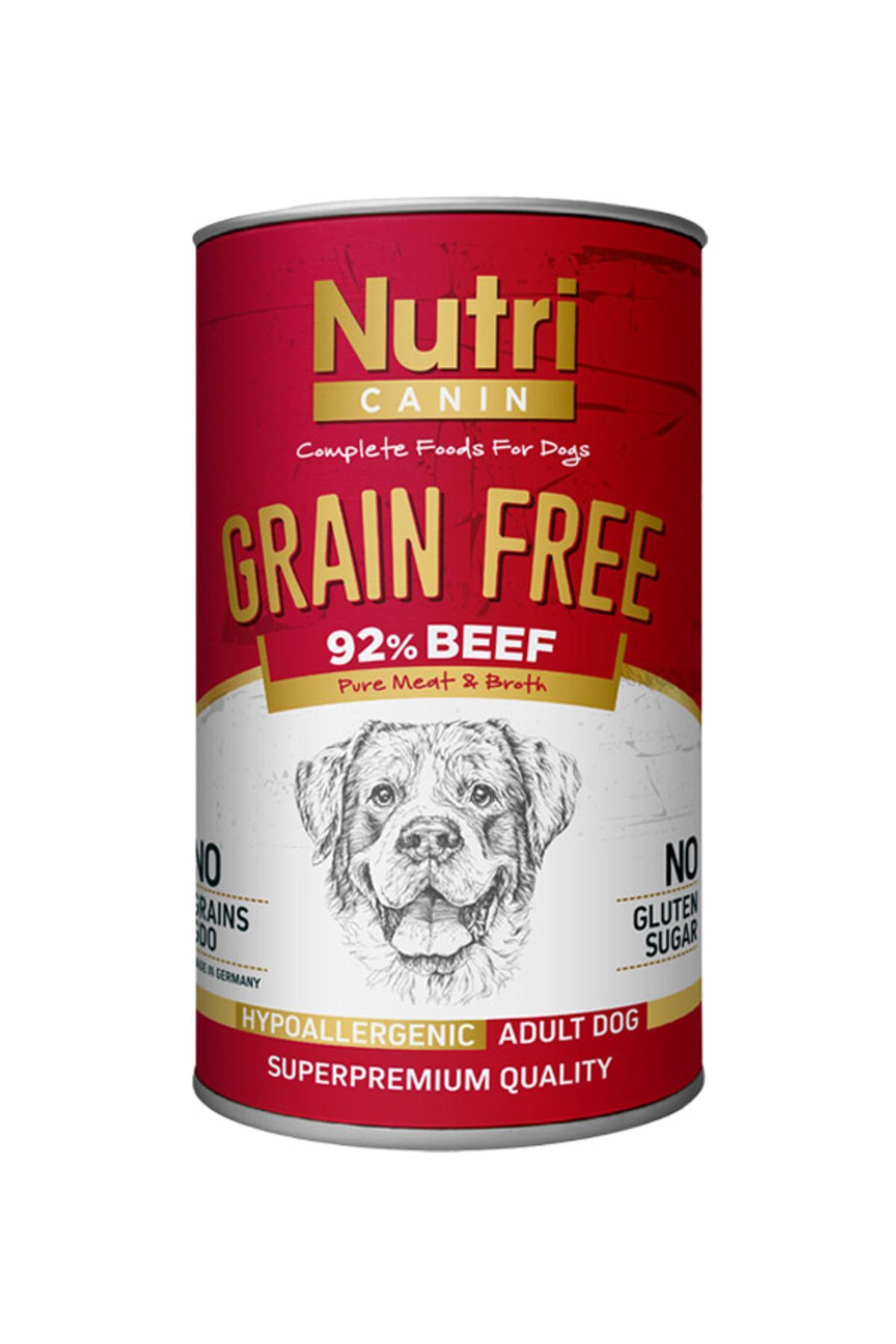 Nutri Canin Tahılsız Biftekli Patatesli Yetişkin Köpek Konservesi 400 Gr