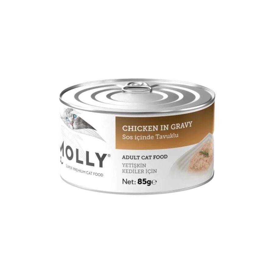 Molly Sos İçinde Tavuklu Yetişkin Kedi Konservesi 85 gr
