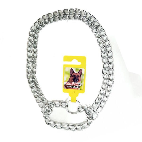 Euro Dog Köpek İki Sıralı Küçük Zincir Boğma Tasma 60 Cm