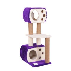 Cat Hause S08 Çift Yuvalı Basamaklı Kedi Tırmalama Evi Mor 115 Cm