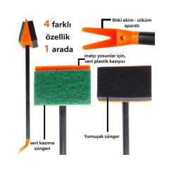 Dophin Sert Süngerli Akvaryum Camı Temizleyici 61 Cm