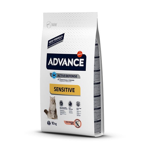 Advance Sensitive Somonlu Yetişkin Hassas Kedi Maması 10 Kg