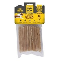 Delibon Orta Boy Deri Burgu Çubuk Köpek Ödülü Naturel 50 Adet