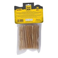 Delibon Orta Boy Deri Burgu Çubuk Köpek Ödülü Naturel 50 Adet