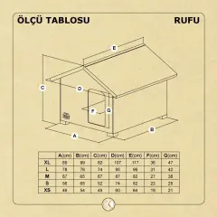 Doggie Rufu Model Ahşap Köpek Kulübesi Xlarge 89x99x82 Cm