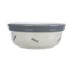 Trixie Kedi Seramik Mama ve Su Kabı Beyaz/Gri/Mavi 0.3 Lt 12 Cm