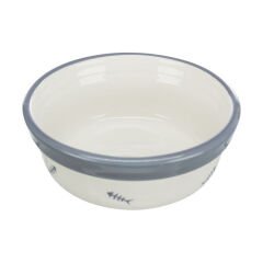 Trixie Kedi Seramik Mama ve Su Kabı Beyaz/Gri/Mavi 0.3 Lt 12 Cm