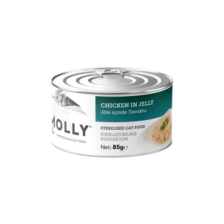 Molly Jöle İçinde Tavuklu Kısırlaştırılmış Tahılsız Yetişkin Kedi Konservesi 85 Gr