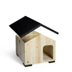 Doggie Rufu Model Ahşap Köpek Kulübesi Medium 67x65x67 Cm