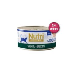 Nutri Feline Tavuk Etli ve Ördekli Tahılsız Yetişkin Kedi Konservesi 70 gr X 24 Adet