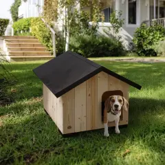 Doggie Rufu Model Ahşap Köpek Kulübesi Small 56x65x52 Cm