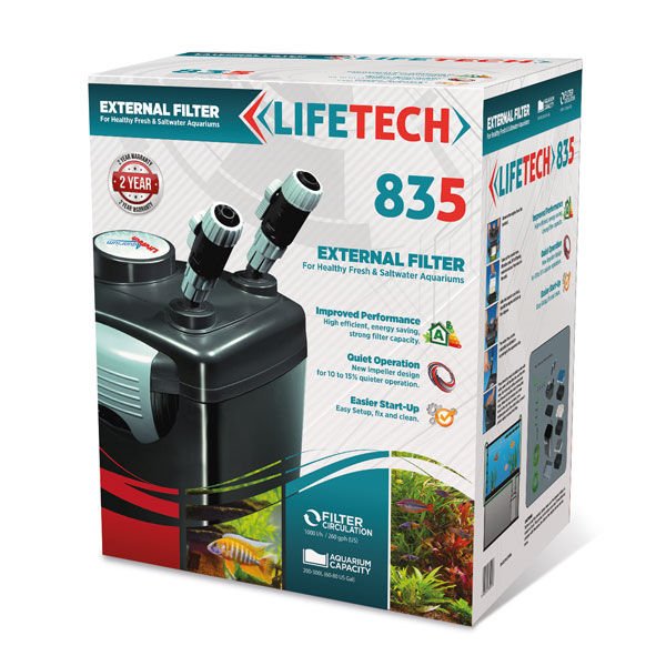 Life Tech Dış Filtre Siyah Kova İçi Dolu 1000 Lt/h