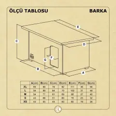 Doggie Barka Model Ahşap Köpek Kulübesi Xsmall 43x55x44 Cm