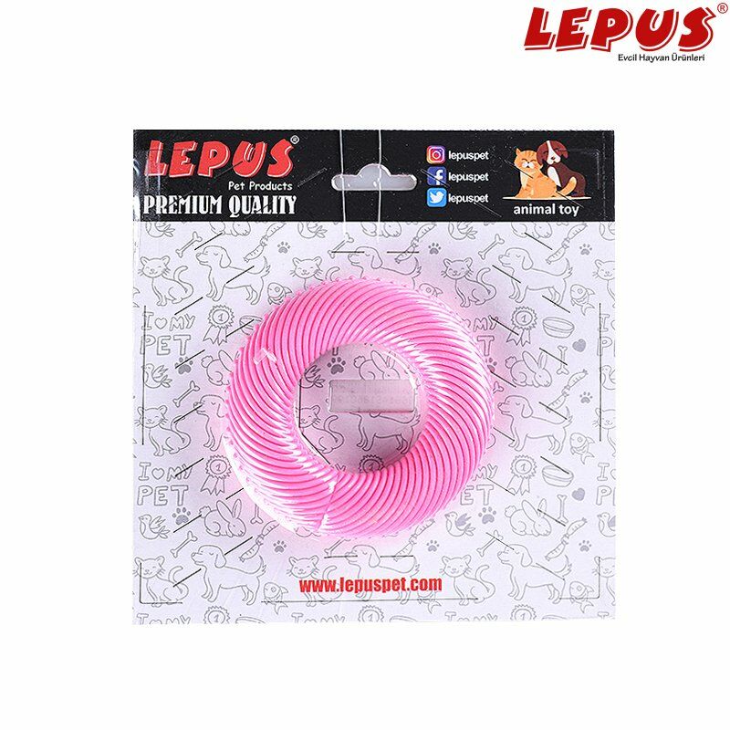 Lepus Ağız ve Diş Sağlığı İçin Simit Köpek Oyuncağı Pembe 9x9h cm