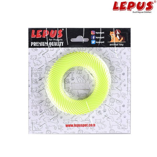 Lepus Ağız ve Diş Sağlığı İçin Simit Köpek Oyuncağı Sarı 9x9h cm
