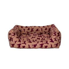 Pet Comfort Uniform Kedi ve Köpek Yatağı Bej/Bordo Medium 60x70 Cm