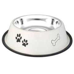 Ankur Çelik Desenli Kedi ve Köpek Mama Kabı 17 Cm