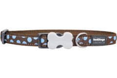Red Dingo Kemik Tokalı Kahverengi Mavi Benekli Köpek Boyun Tasması 20 Mm
