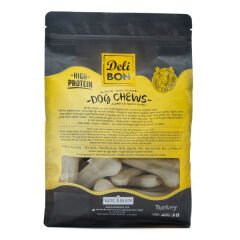 Delibon Beyaz Deri Pres Kemik Köpek Ödülü Small 12 Cm 25 Adet