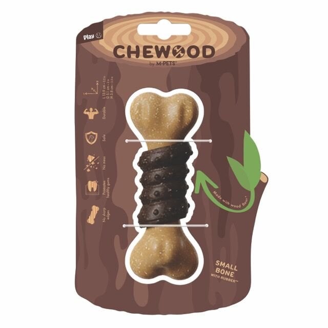 M-Pets Chewood Kemik Kauçuk Köpek Oyuncağı 3.9x5.1x5.8 Cm Small Kahverengi