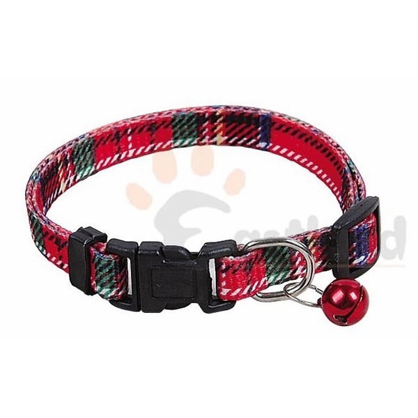 Eastland Çıngıraklı Ekose Desenli Kedi Boyun Tasması 10 Mm 25-35 Cm