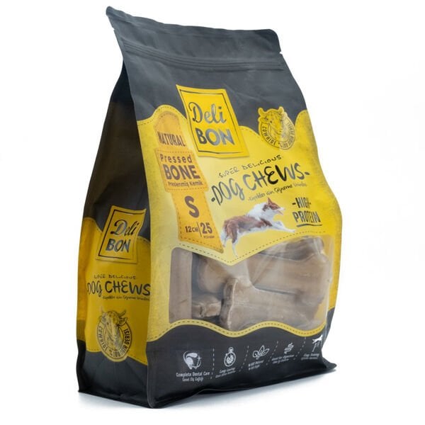 Delibon Naturel Deri Pres Kemik Köpek Ödülü Small 12 Cm 25 Adet
