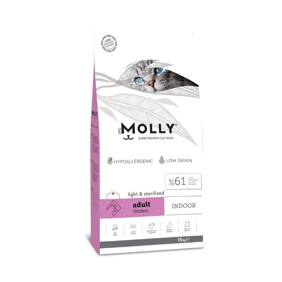 Molly Düşük Tahıllı Hypoallergenic Tavuklu Light Kısırlaştırılmış Yetişkin Kedi Maması 15 Kg