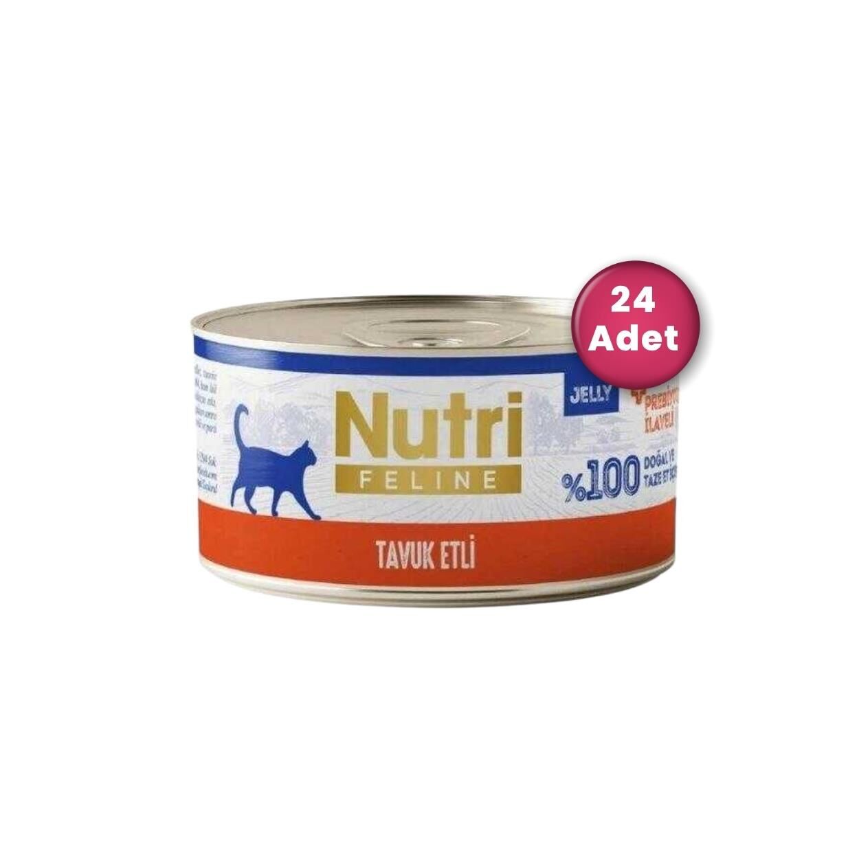 Nutri Feline Jelly Tavuk Etli Tahılsız Yetişkin Kedi Konservesi 70 gr X 24 Adet