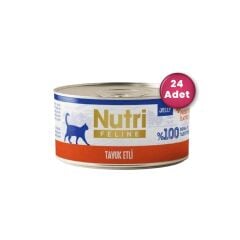 Nutri Feline Jelly Tavuk Etli Tahılsız Yetişkin Kedi Konservesi 70 gr X 24 Adet