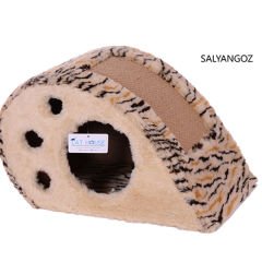Cat Hause Y03 Salyangoz Şeklinde Kedi Tırmalama Evi Leopar 30 Cm