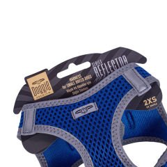 Doggie Havalı Dokuma Reflektör Küçük Irk Köpek Göğüs Tasması Xxsmall Mavi 26-30 Cm