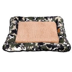 Dubex LeoPeluş Dikdörtgen Köpek Yer Minderi Yeşil/Krem Medium 48x70x8 Cm