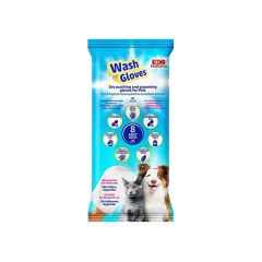Bio Pet Active Wash Gloves Evcil Hayvan Kuru Yıkama Bakım Kesesi 8 Adet