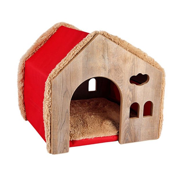 Dubex Ahşap Dizayn Ev Vr01 Kırmızı (M)53x50x50h cm