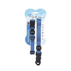 M-Pets Gentle Köpek Boyun Tasması ve Gezdirme Kayışı Seti Mavi M