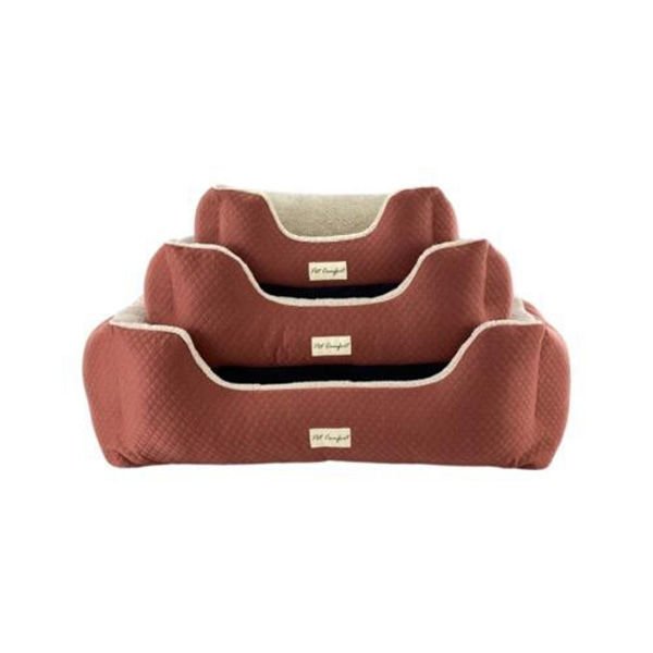 Pet Comfort Echo Mirinda Peluş Kedi ve Köpek Yatağı Ekru/Tarçın Medium 80x65 Cm
