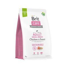 Brit Care Sustainable Tavuklu ve Böcek Proteinli Küçük Irk Yetişkin Köpek Maması 3 Kg