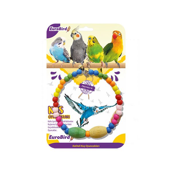 Euro Bird Boncuklu Büyük Halka Kuş Oyuncağı Renkli