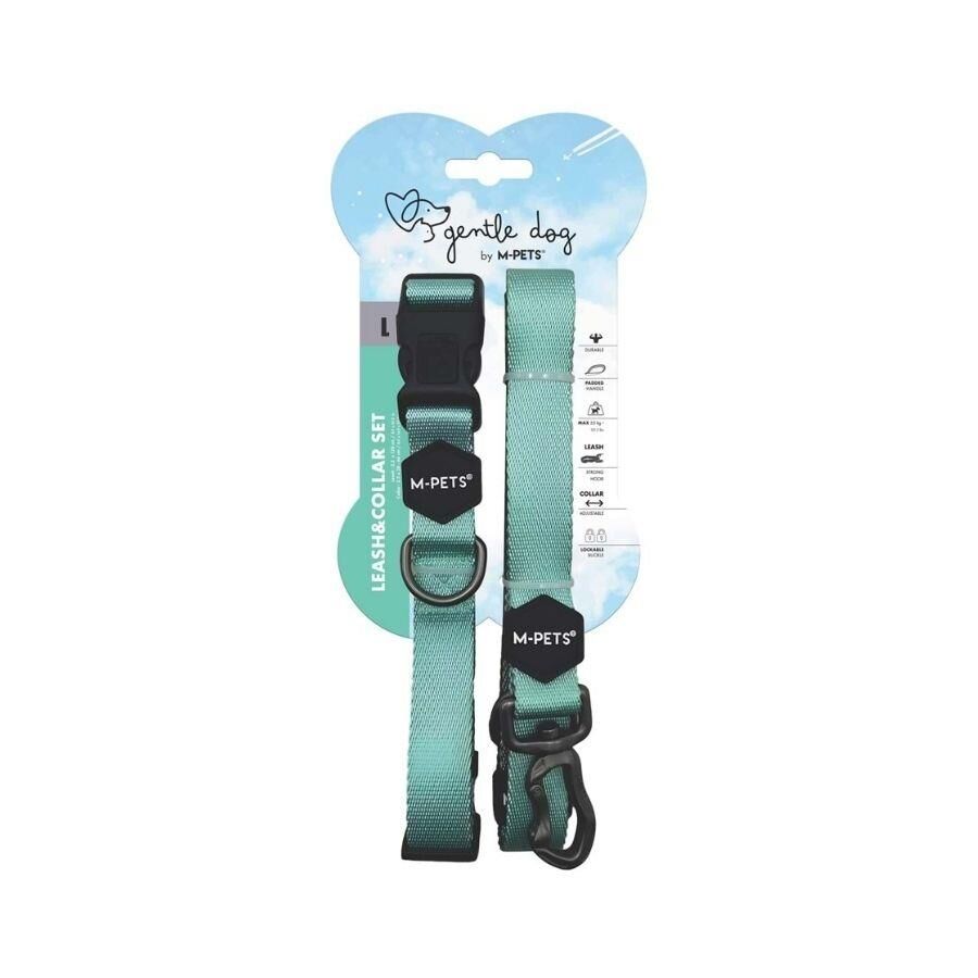 M-Pets Gentle Köpek Boyun Tasması ve Gezdirme Kayışı Seti Yeşil L